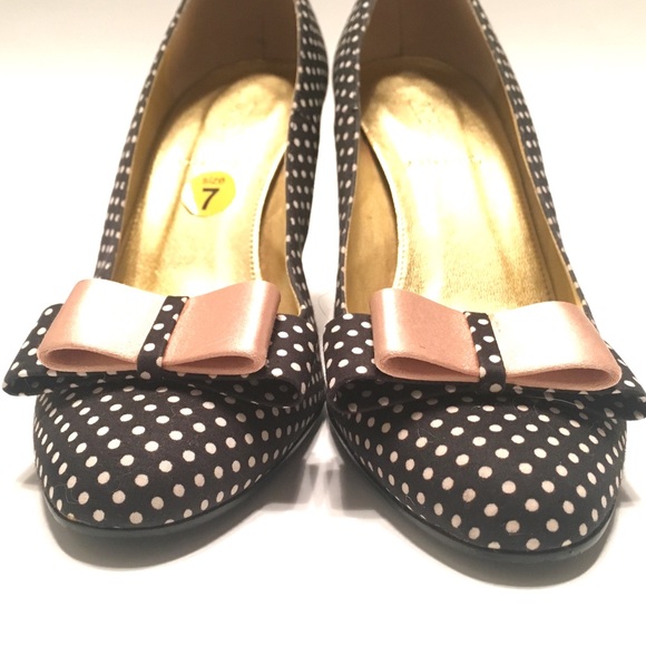 J. CREW Trixie Polka Dot Bow Heel Pump Rare - Picture 6 of 8